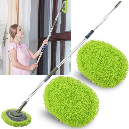 Mopa Limpiadora de Paredes Verde con Mango Extensible de 66’’, Mopa para Techos con Ángulo de 15°, Ideal para Lavado de Paredes - imagen 1