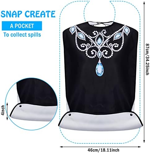 Bibs para Adultos Janmercy - 6 Pzs, Lavables y a Prueba de Agua, Protectores de Ropa para Comer con Capturador de Migajas, Reutilizables para Mayores - imagen 2