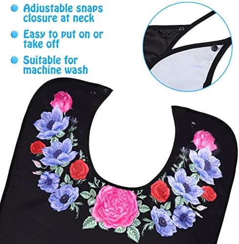Bibs para Adultos Janmercy - 6 Pzs, Lavables y a Prueba de Agua, Protectores de Ropa para Comer con Capturador de Migajas, Reutilizables para Mayores - imagen 3