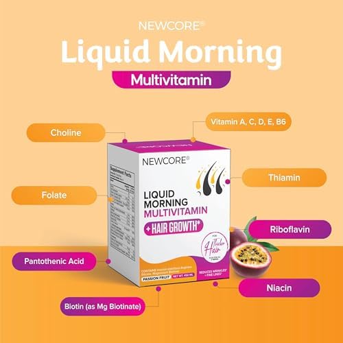 NEWCORE Multivitamínico Líquido para Mujeres – Promueve Cabello Más Fuerte y Piel Suave – con Biotina, Colágeno y Vitaminas – Vegano, No Transgénico - imagen 7
