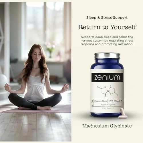 Zenium - Glicinato de Magnesio para Dormir, Quelado, 600mg por Porción, 120 Cápsulas | Alta Absorción | Alivio de Tensión y Nerviosismo | Suplemento - imagen 6