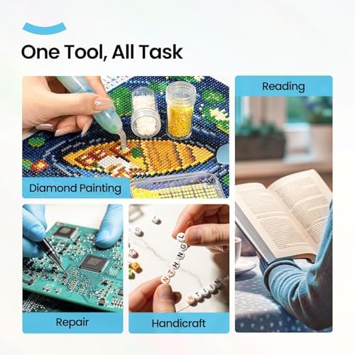 Lupa ARTDOT 10X con Luz y Soporte, Lámpara de Escritorio de 144 LEDs, 5 Temperaturas de Color y 9 Niveles de Brillo para Manualidades y Lectura - imagen 4