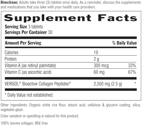 Tabletas de Colágeno Verisol de Country Life - Reduce Arrugas y Mejora la Elasticidad de la Piel - 90 Tabletas - Con Vitaminas A y C - Aumenta el - imagen 5