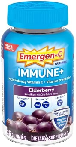 Gomitas Emergen-C Immune+ de Saúco, 750 mg de Vitamina C con Vitamina D, Zinc y Electrolitos, Suplemento para el Sistema Inmunológico, 36 piezas - imagen 1