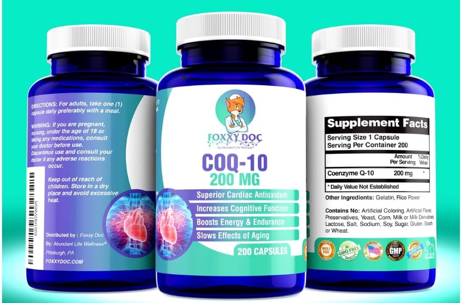 Dr. Valerie Nelson CoQ10 - Coenzima Q10 200 mg - Alta Absorción - 400 mg por 2 cápsulas - No GMO - Sin Gluten - 200 Cápsulas Veganas - Soporte - imagen 2
