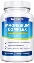 Suplemento Nurex Complejo de Magnesio 1000 mg, Mezcla de 8 Fuentes con Glicinato, Citrato, Malato y Taurato, Vegano y No-OGM, 90 Cápsulas - imagen 1