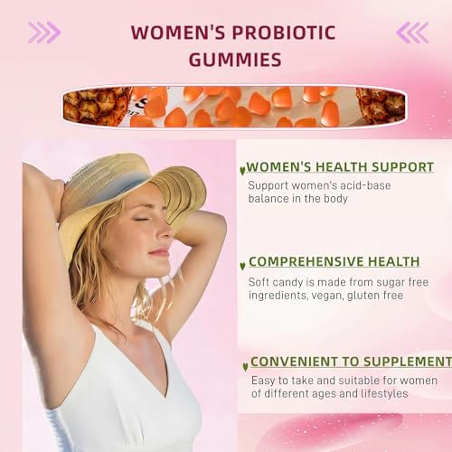 Gomitas Probióticas para Mujeres – Equilibrio de pH Femenino y Soporte de Flora Vaginal – Salud Digestiva – Veganas y Sin Gluten – Piña Hawaiana – 60 - imagen 2