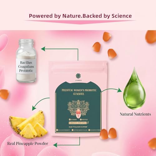 Gomitas Probióticas para Mujeres – Equilibrio de pH Femenino y Soporte de Flora Vaginal – Salud Digestiva – Veganas y Sin Gluten – Piña Hawaiana – 60 - imagen 6