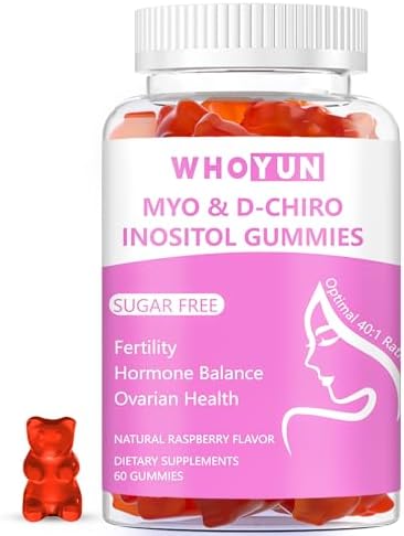 Gomitas de Inositol Sin Azúcar Whoyun, Suplemento de Myo-Inositol y D-Chiro Inositol 40:1 para Mujeres, Fertilidad y Salud Hormonal, 60 piezas - imagen 1