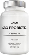 Suplemento de Probióticos Amen, 50 Mil Millones de CFUs, Prebióticos Orgánicos, Estable a Temperatura Ambiente, Fórmula Diaria Vegana para Hombres y - imagen 1