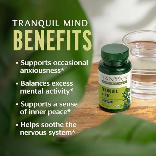 Banyan Botanicals Tranquil Mind Orgánico – Suplemento para el Sistema Nervioso y Relajación Física – Con Escutelaria, Flor de la Pasión y Centella - imagen 3