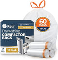 Bolsas de Basura Compresoras Reli de 18 Galones (Paquete de 60) | 2 Mil Resistente | Compatibles con Kitchenaid, Whirlpool, GE de 15 Pulgadas | Sin - imagen 1