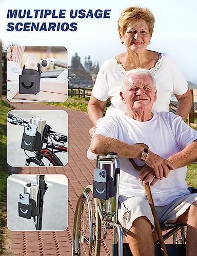 Soporte para Taza JOYTUTUS para Silla de Ruedas, 2 en 1 Soporte para Botella de Agua y Teléfono, Universal para Andador, Rollator, Cochecito, Scooter - imagen 6