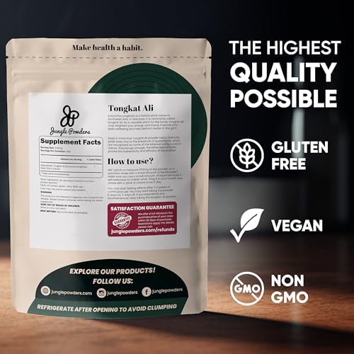Jungle Powders Tongkat Ali en Polvo 200:1 Extracto 282 Porciones 5 Onzas Suplemento Eurycoma Longifolia para la Salud Masculina y Vitalidad - imagen 6