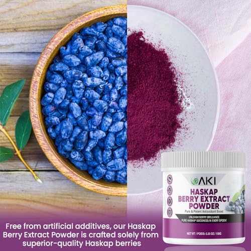 Polvo de Extracto de Baya Haskap AKI 150g - Superalimento Rico en Antioxidantes con Vitamina C y Polifenoles - Apoyo Energético y Equilibrio Mental - - imagen 2