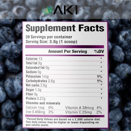 Polvo de Extracto de Baya Haskap AKI 150g - Superalimento Rico en Antioxidantes con Vitamina C y Polifenoles - Apoyo Energético y Equilibrio Mental - - imagen 4
