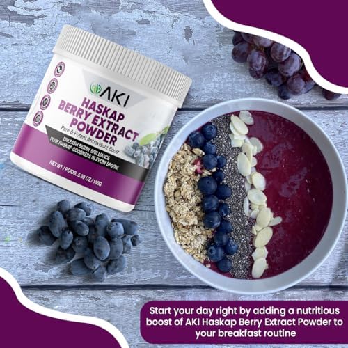 Polvo de Extracto de Baya Haskap AKI 150g - Superalimento Rico en Antioxidantes con Vitamina C y Polifenoles - Apoyo Energético y Equilibrio Mental - - imagen 5