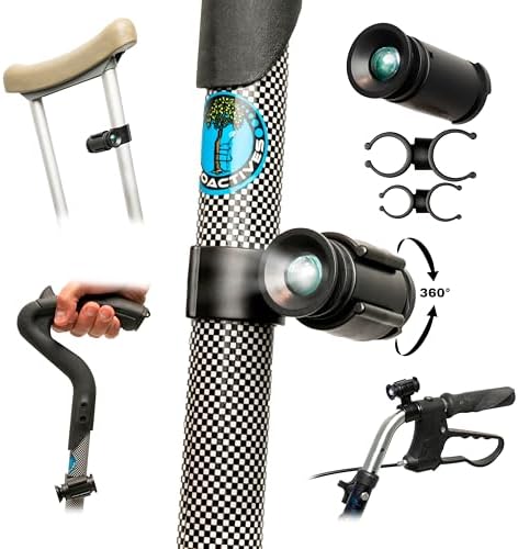 Linterna LED LightBaum 2G para Bastones, Muletas y Andadores — Montaje Universal Clip-On, Ángulo Ajustable, Previene Caídas Nocturnas | Funciona con - imagen 2