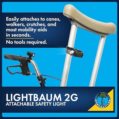 Linterna LED LightBaum 2G para Bastones, Muletas y Andadores — Montaje Universal Clip-On, Ángulo Ajustable, Previene Caídas Nocturnas | Funciona con - imagen 5