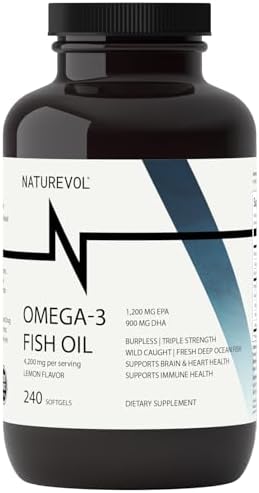 NATUREVOL Aceite de Pescado Omega-3 Triple Fuerza 4200mg – 1200mg EPA + 900mg DHA | Gelatinas Blandas Sin Sabor | Pescado Salvaje del Océano Profundo - imagen 1