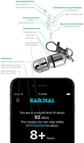 Tapones de oído EarDial HiFi - Protección auditiva invisible para conciertos, festivales, músicos, motocicletas y reducción de ruido de alta - imagen 2
