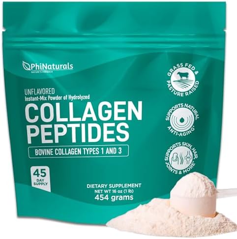Proteína en Polvo de Péptidos de Colágeno Instantáneo [Sin Sabor] Suplemento de Colágeno Hidrolizado de Res Alimentada con Pasto - No GMO, Keto y - imagen 1