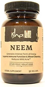 Suplemento Orgánico de Neem ISHA — Limpiador y Purificador Herbal Ayurvédico Natural: Aumenta la Inmunidad - 90 Cápsulas Vegetarianas de 900 mg Cada - imagen 1