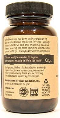 Suplemento Orgánico de Neem ISHA — Limpiador y Purificador Herbal Ayurvédico Natural: Aumenta la Inmunidad - 90 Cápsulas Vegetarianas de 900 mg Cada - imagen 4