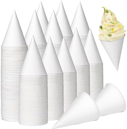 Yopay 600 Piezas de Vasos de Papel Cono Desechables de 4 Oz para Hielo Raspado, Dispensador para Oficina, Equipos Deportivos o Recaudaciones, Color - imagen 1