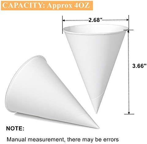 Yopay 600 Piezas de Vasos de Papel Cono Desechables de 4 Oz para Hielo Raspado, Dispensador para Oficina, Equipos Deportivos o Recaudaciones, Color - imagen 2