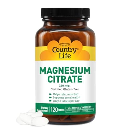 Country Life Citrato de Magnesio 250mg - 120 Tabletas - Apoya Función Muscular y Nerviosa, Ritmo Cardíaco, Sistema Inmunológico Saludable, Producción - imagen 4