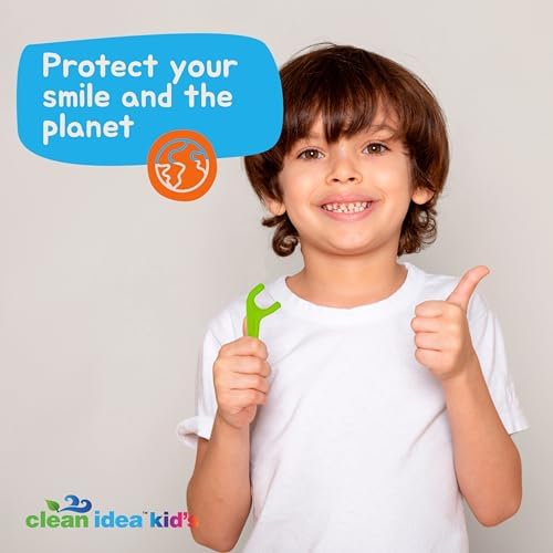 Clean Idea EcoFlossers para Niños 200 piezas, Hilo Dental Divertido y Colorido, Ecológico y Biodegradable, Fácil de Sostener para Niños - imagen 5