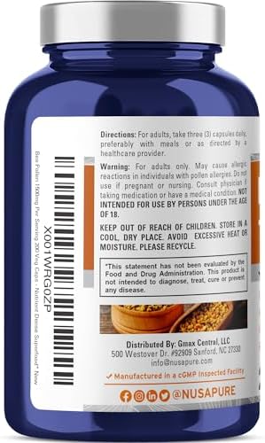 NusaPure Polen de Abeja 1500mg 200 Cápsulas Veganas (100% Vegetariano, No GMO) Proteínas y Aminoácidos Naturales - imagen 3