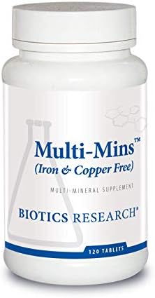 Complejo Multi Mineral Biotics Research Multi Mins Sin Hierro y Cobre, Fuente Balanceada de Quelatos Minerales, Minerales Traza de Alimentos, 120 - imagen 1