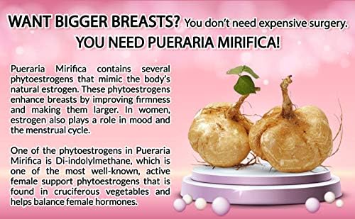 Cápsulas de Pueraria Mirifica - Suplemento Natural para Aumento de Senos - 90 Cápsulas Veganas para Salud Vaginal, Menopausia y Piel y Cabello - imagen 4
