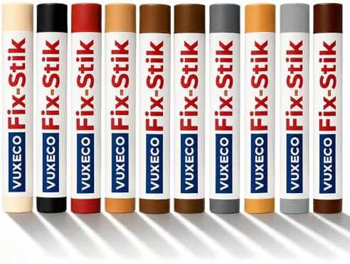 VUXECO Crayones de Reparación Rápida para Madera, Kit de 10 Colores para Arañazos, Huecos y Golpes en Muebles, Cera para Acabados de Madera - imagen 1