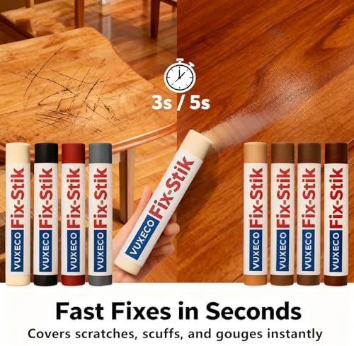 VUXECO Crayones de Reparación Rápida para Madera, Kit de 10 Colores para Arañazos, Huecos y Golpes en Muebles, Cera para Acabados de Madera - imagen 2