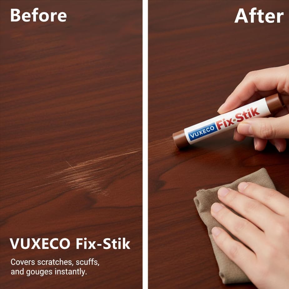 VUXECO Crayones de Reparación Rápida para Madera, Kit de 10 Colores para Arañazos, Huecos y Golpes en Muebles, Cera para Acabados de Madera - imagen 5