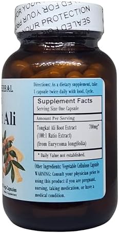Pólvora de Extracto de Tongkat Ali 100:1 700mg - 60 Cápsulas Veganas, Apoya la Salud General y la Resistencia - Sin Estearatos, Sin Rellenos, En - imagen 2