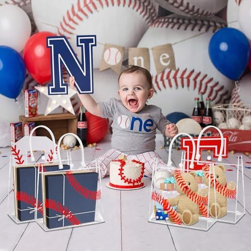 HYMENEX 24 Piezas de Bolsas de Regalo de Béisbol, Bolsas de Buenas Acciones Transparentes con Asa para Fiestas de Deportes y Cumpleaños - imagen 5