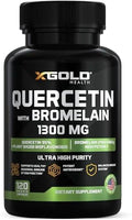 Quercetina + Bromelina 1,300mg: 95% Purificada y Bioavailable + Bromelina 2,400 GDU/g - Hecho en EE. UU. | 120 Cápsulas - imagen 1