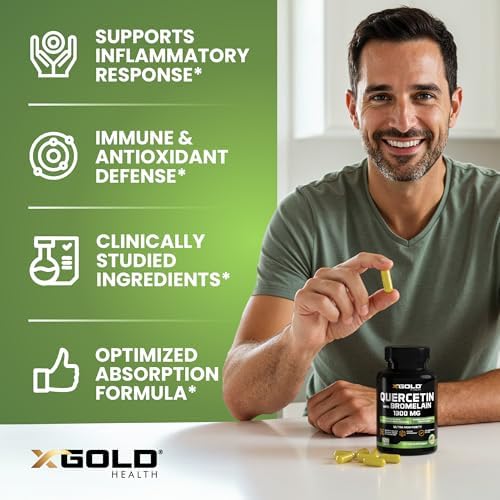 Quercetina + Bromelina 1,300mg: 95% Purificada y Bioavailable + Bromelina 2,400 GDU/g - Hecho en EE. UU. | 120 Cápsulas - imagen 4