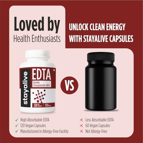 Cápsulas STAY ALIVE EDTA 1500mg con Zeolita 98% y Extracto de Col Rizada, 120 Píldoras, Suplemento de EDTA de Calcio Disódico Sin OGM y Sin Gluten - imagen 4