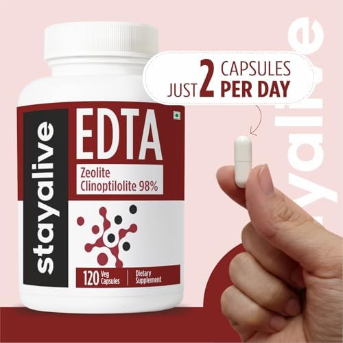 Cápsulas STAY ALIVE EDTA 1500mg con Zeolita 98% y Extracto de Col Rizada, 120 Píldoras, Suplemento de EDTA de Calcio Disódico Sin OGM y Sin Gluten - imagen 7
