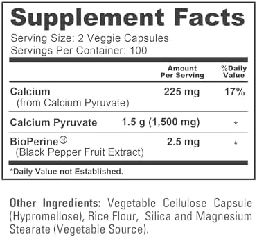 NusaPure Piruvato de Calcio - Apto para Vegetarianos/Veganos, No Transgénico - 1500 mg - 200 Cápsulas - imagen 4