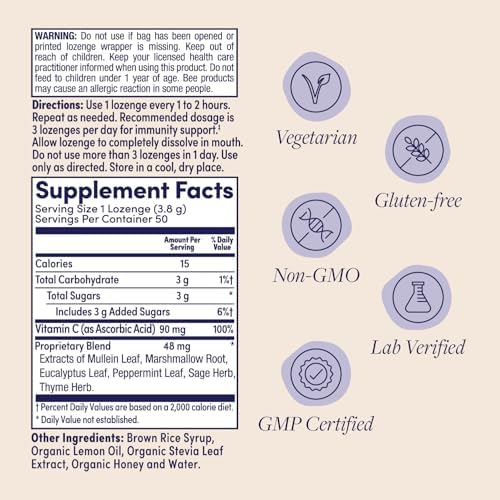 ZAND Caramelos de Limón y Miel para la Inmunidad 2 Paquetes con Vitamina C, Miel Orgánica - Suplemento Vegetariano Sin Gluten, 50 piezas cada uno - imagen 2