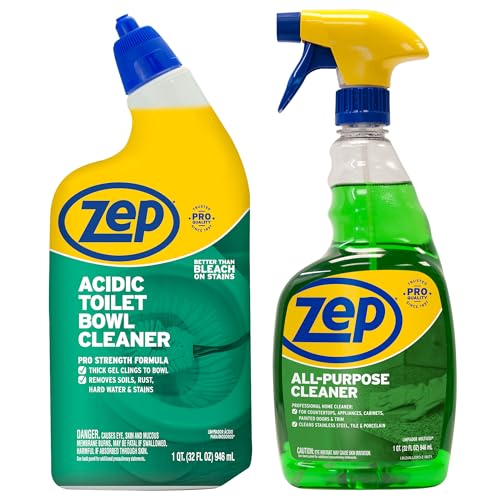 Limpiador Ácido para Inodoro Zep 32 oz (1 Unidad) y Limpiador Multiusos Zep 32 oz (1 Unidad) – Kit Completo para la Limpieza del Baño - imagen 1