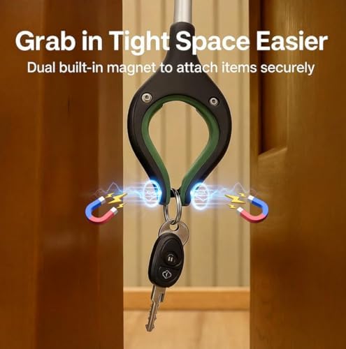 Herramienta de Alcance Extra Larga, Agarrador Plegable de 48, Doble Punta Magnética, Agarrador 2 en 1 con Cuchara, Ideal para Personas Mayores y - imagen 4