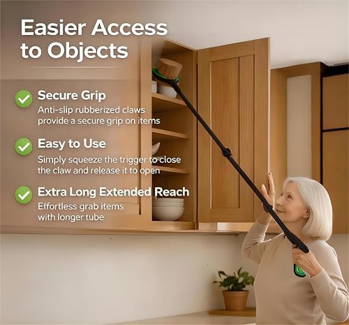 Herramienta de Alcance Extra Larga, Agarrador Plegable de 48, Doble Punta Magnética, Agarrador 2 en 1 con Cuchara, Ideal para Personas Mayores y - imagen 5