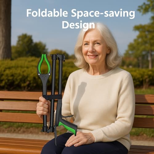 Herramienta de Alcance Extra Larga, Agarrador Plegable de 48, Doble Punta Magnética, Agarrador 2 en 1 con Cuchara, Ideal para Personas Mayores y - imagen 7